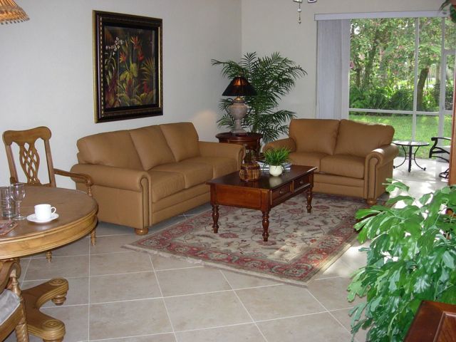 Sofa and loveseat in soft tan leather