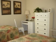 Guest room with computer-ready work station